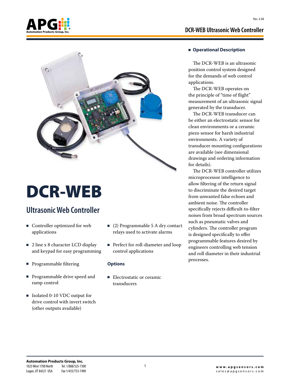 APG DCR-WEB datasheet User Manual | 4 pages