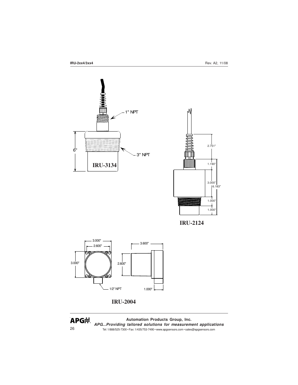 Iru-3134 | APG IRU-3000 user manual User Manual | Page 26 / 28