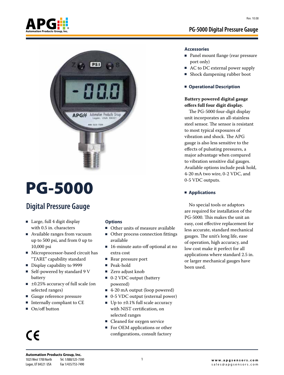 APG PG-5000 datasheet User Manual | 4 pages