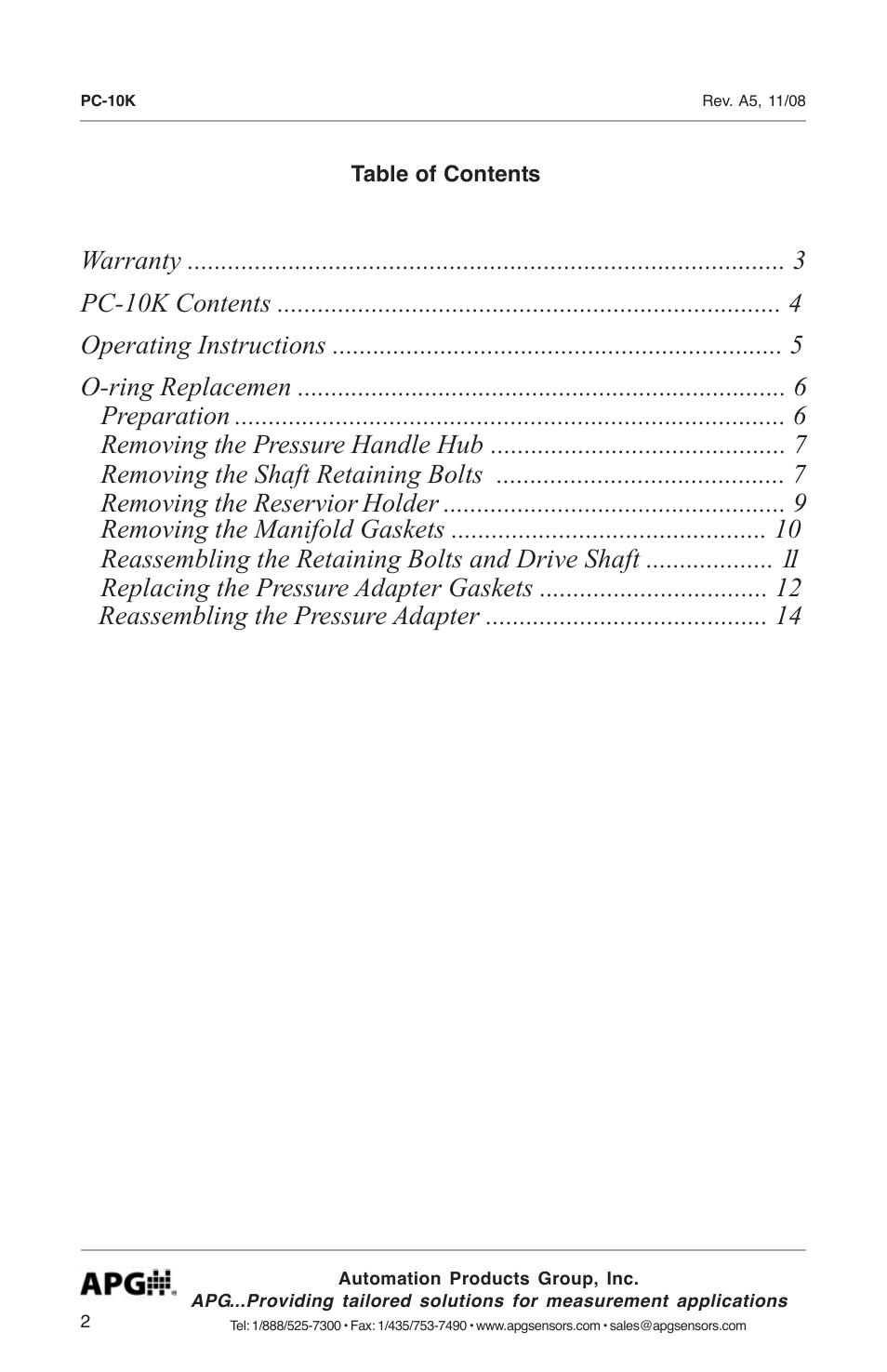 APG PC-10K Comparator user manual User Manual | Page 2 / 16