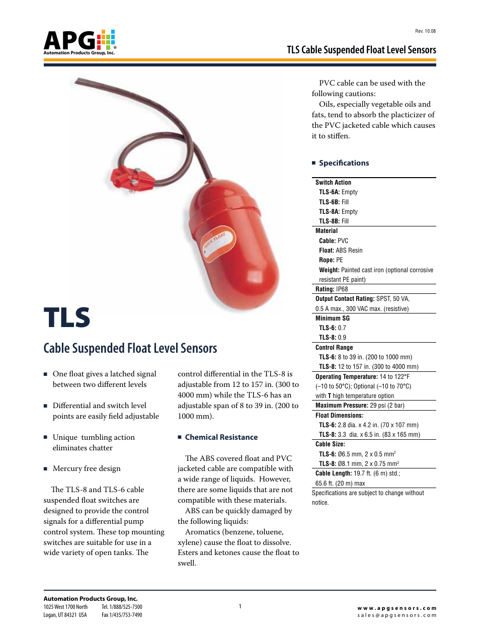 APG TLS Cable Suspended datasheet User Manual | 2 pages