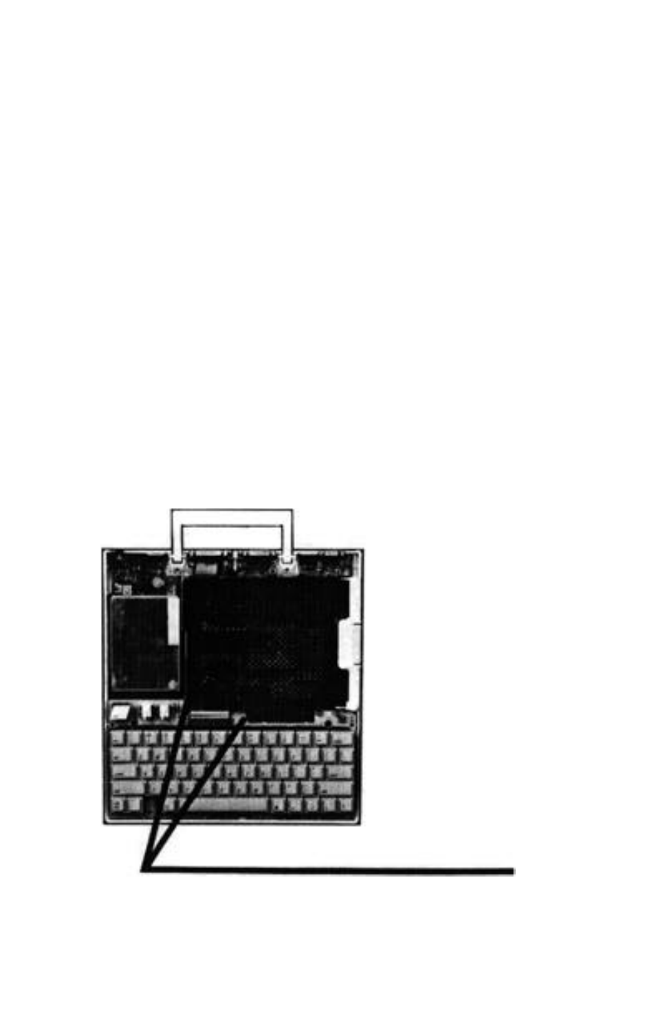 Figure 2.7, Disk drive notches for keyboard | Checkmate Technology MultiRam C The memory card User Manual | Page 22 / 87