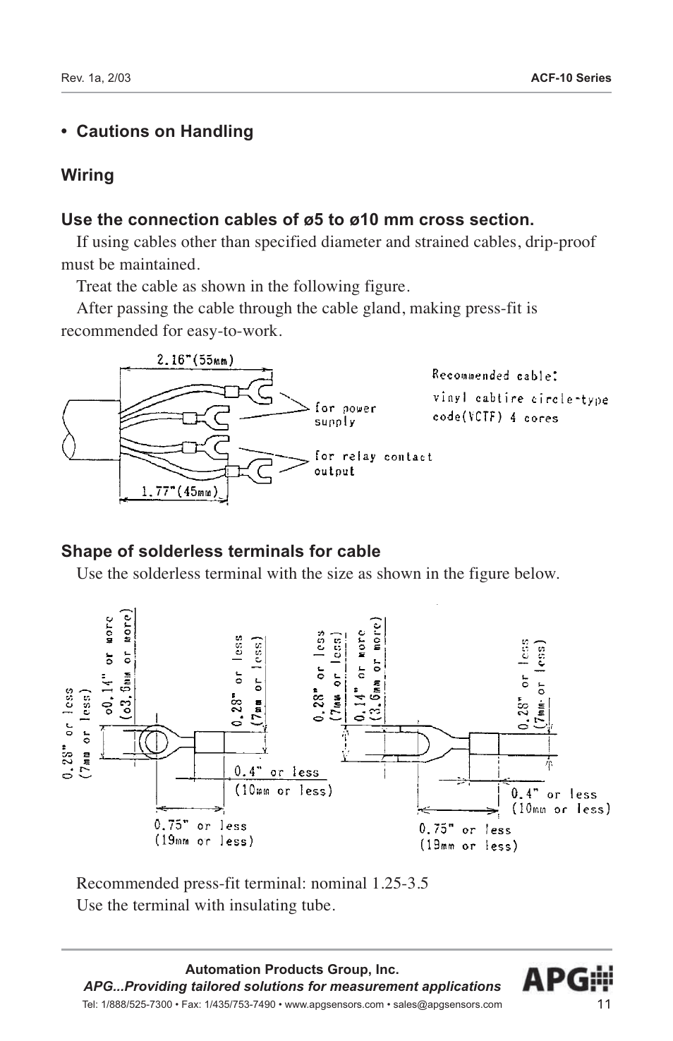 APG ACF-10 user manual User Manual | Page 12 / 15