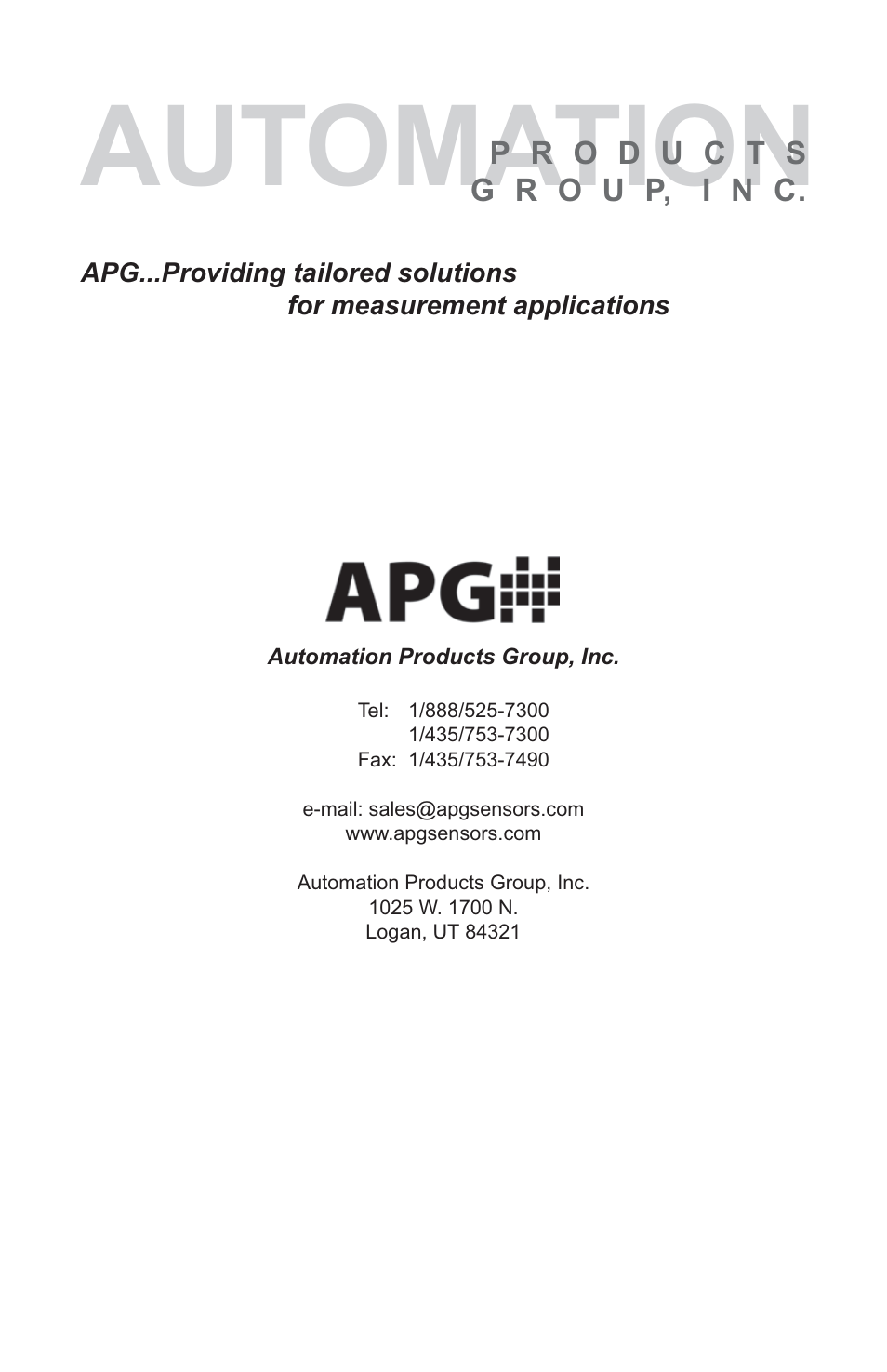 Automation | APG ACF-10 user manual User Manual | Page 15 / 15