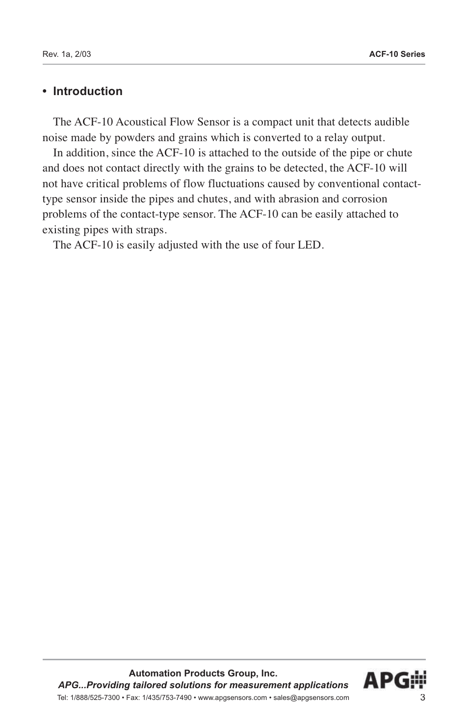 APG ACF-10 user manual User Manual | Page 4 / 15