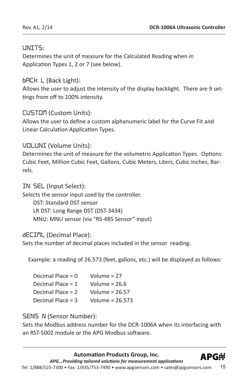 APG DCR-1006A user manual User Manual | Page 15 / 40
