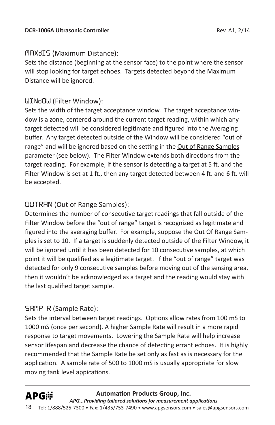 APG DCR-1006A user manual User Manual | Page 18 / 40