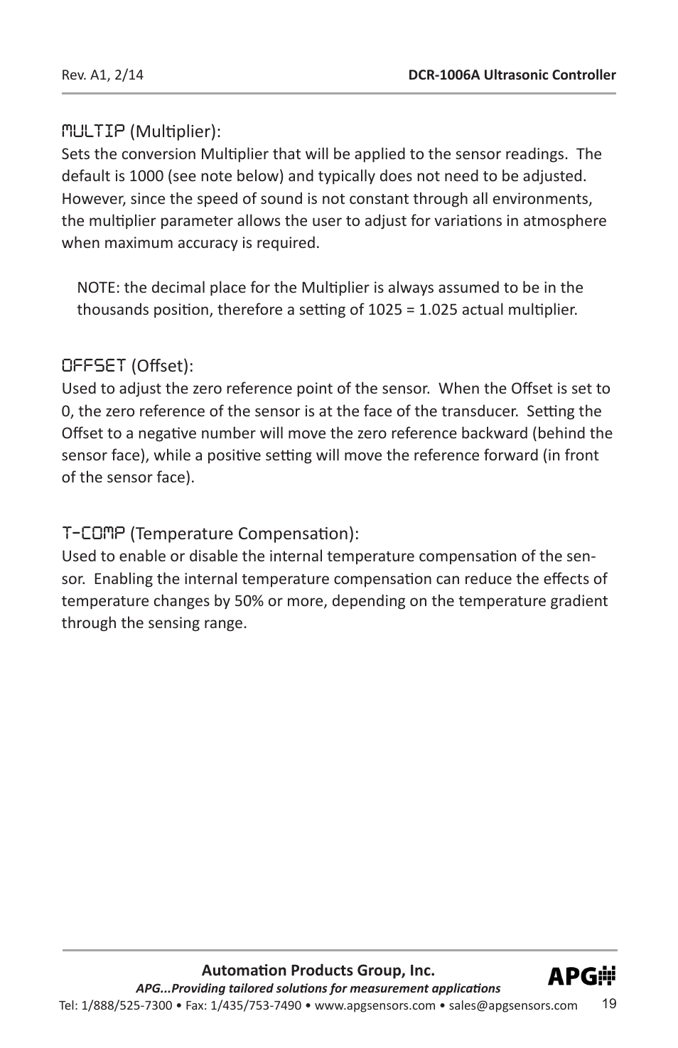 APG DCR-1006A user manual User Manual | Page 19 / 40