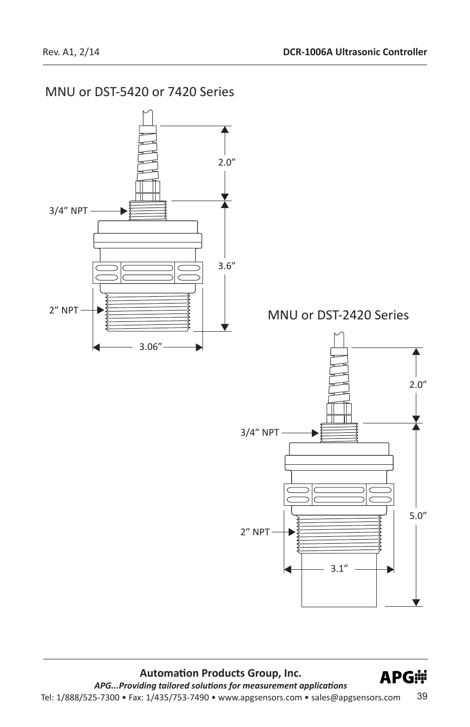 Mnu or dst-2420 series | APG DCR-1006A user manual User Manual | Page 39 / 40