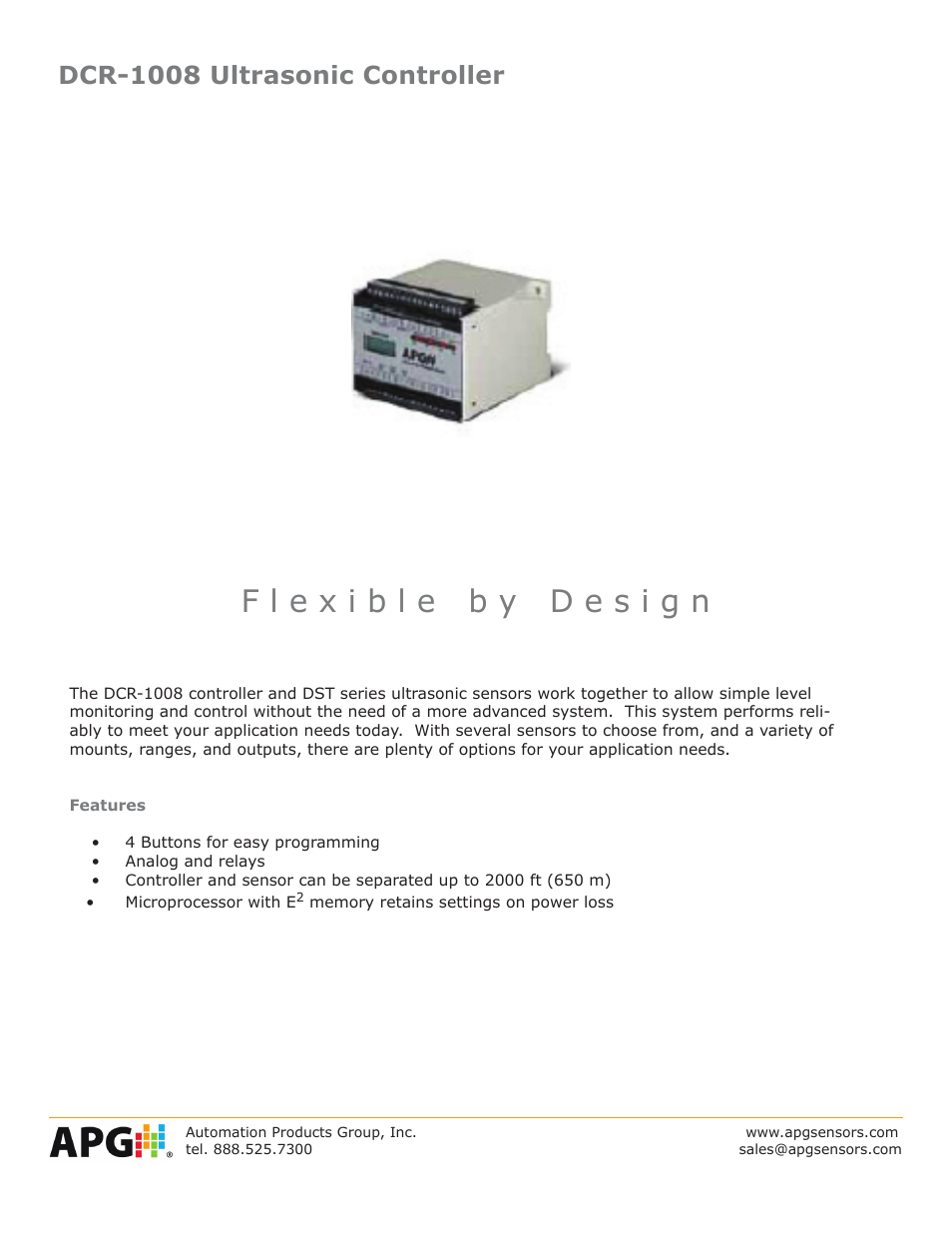 APG DCR-1008 datasheet User Manual | 4 pages