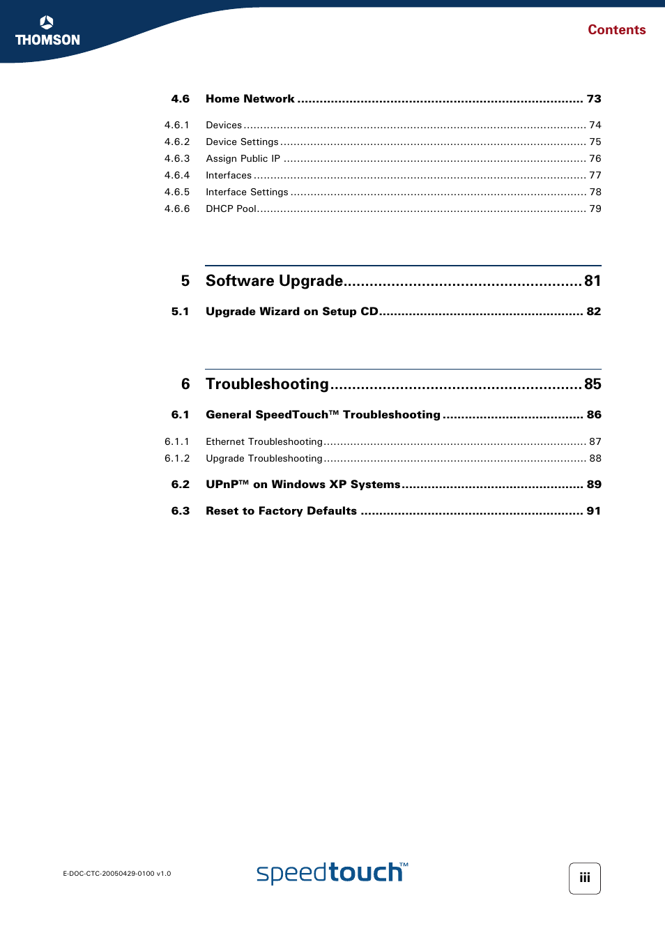 Thomson SpeedTouch™546 User Manual | Page 7 / 102