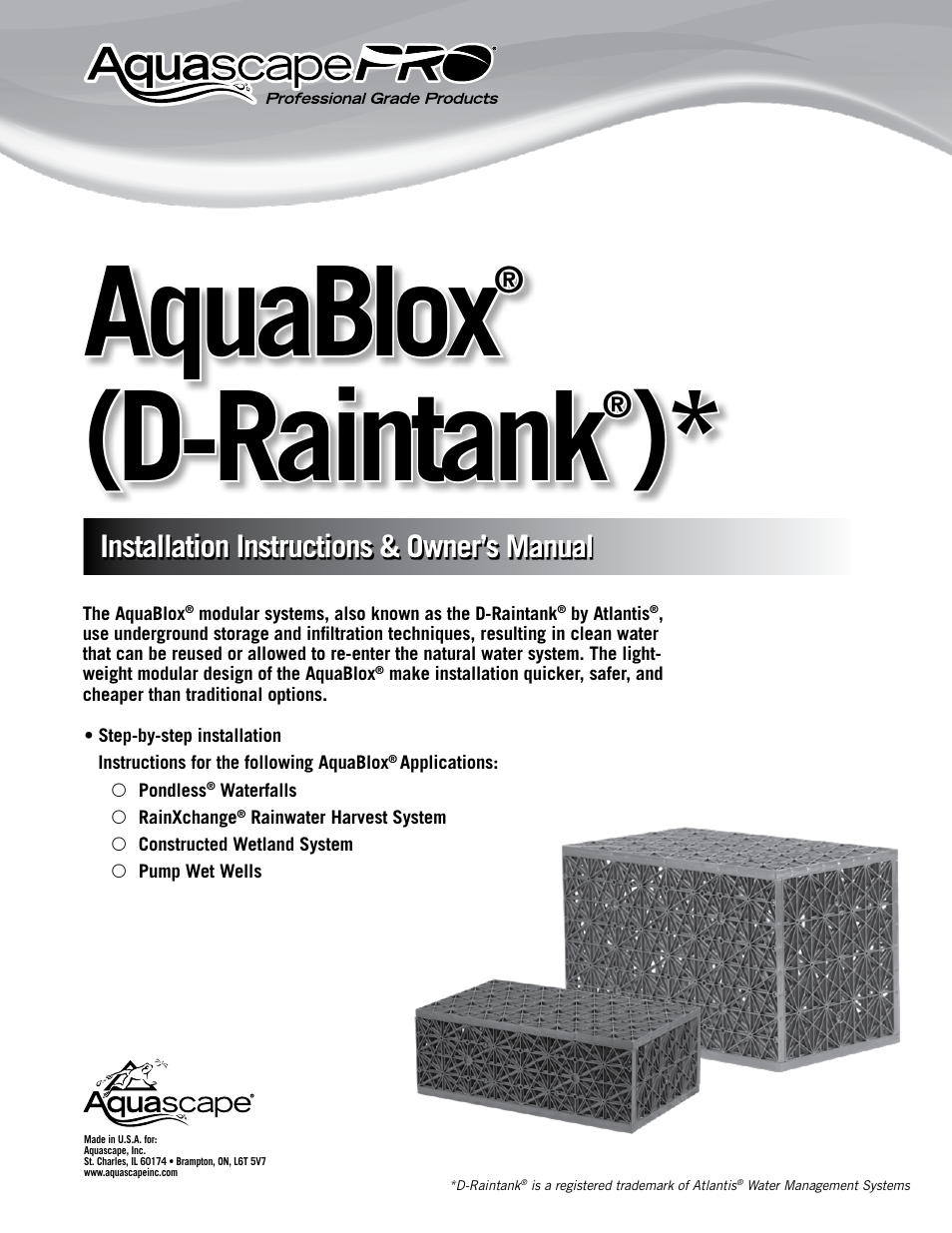 Aquascape AquaBlox (29492) User Manual | 16 pages