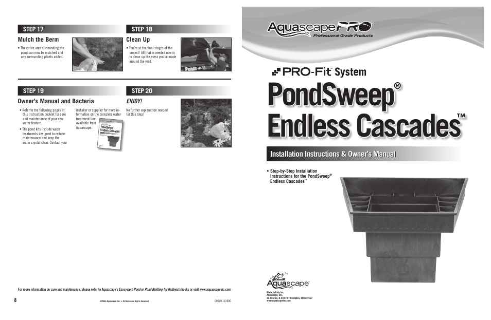 Aquascape PRO-Fit Endless Cascades (29631 & 29632) User Manual | 4 pages