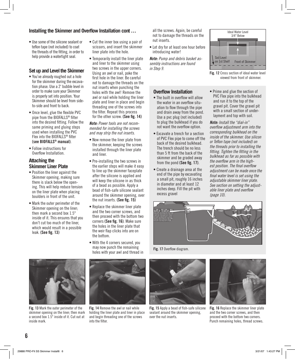 Aquascape PRO-Fit Signature Series Skimmer (09019 & 29349) User Manual | Page 6 / 12