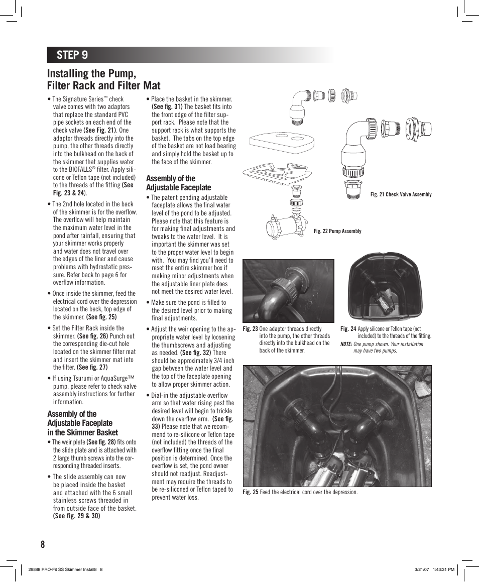 Aquascape PRO-Fit Signature Series Skimmer (09019 & 29349) User Manual | Page 8 / 12