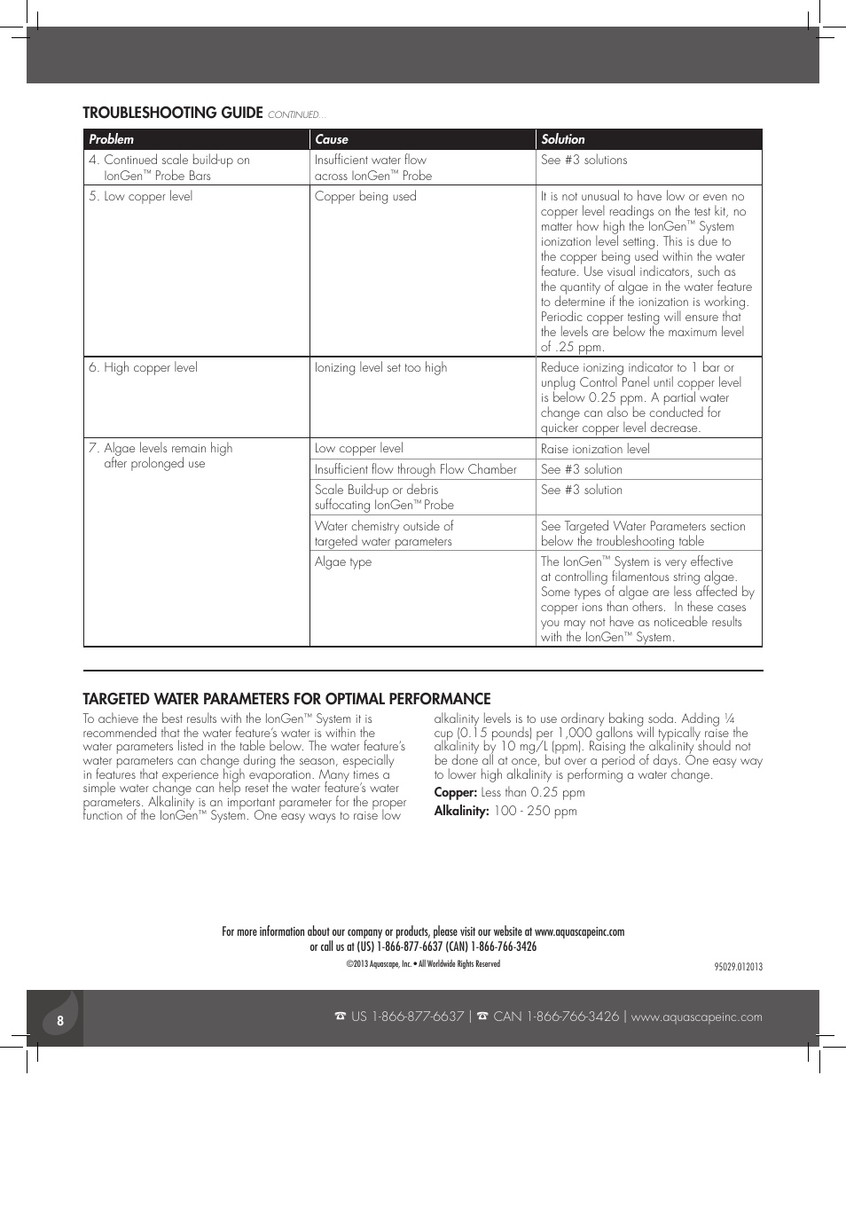 Aquascape IonGen Generation G2 (95027) User Manual | Page 8 / 8