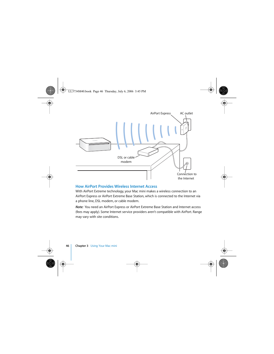 How airport provides wireless internet access | Apple Mac mini computer User Manual | Page 46 / 98