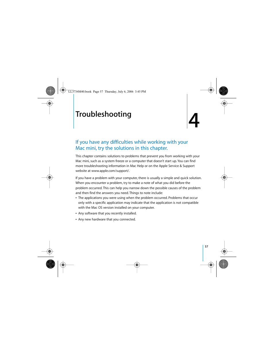 Troubleshooting | Apple Mac mini computer User Manual | Page 57 / 98