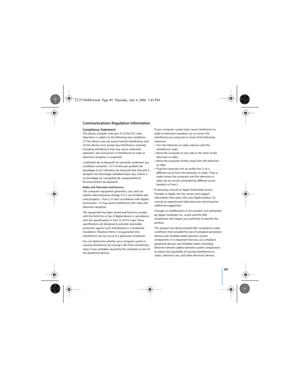 Communications regulation information | Apple Mac mini computer User Manual | Page 89 / 98