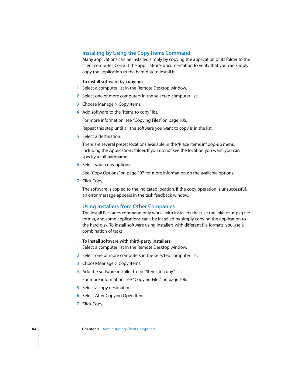 Apple Remote Desktop (Administrator’s Guide) User Manual | Page 104 / 184