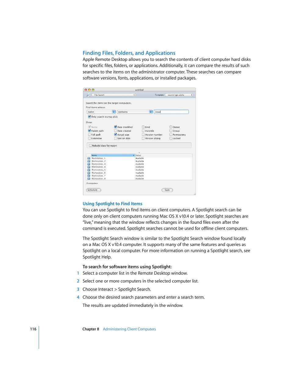 Apple Remote Desktop (Administrator’s Guide) User Manual | Page 116 / 184