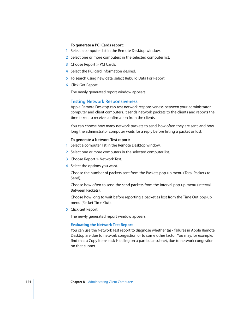 Apple Remote Desktop (Administrator’s Guide) User Manual | Page 124 / 184