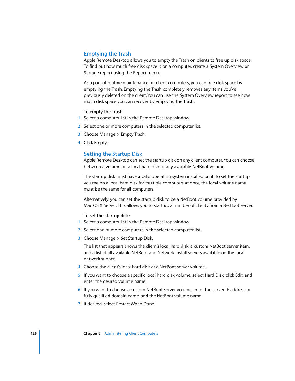 Apple Remote Desktop (Administrator’s Guide) User Manual | Page 128 / 184