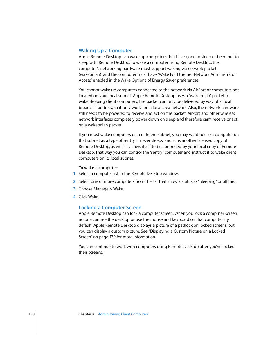 Apple Remote Desktop (Administrator’s Guide) User Manual | Page 138 / 184