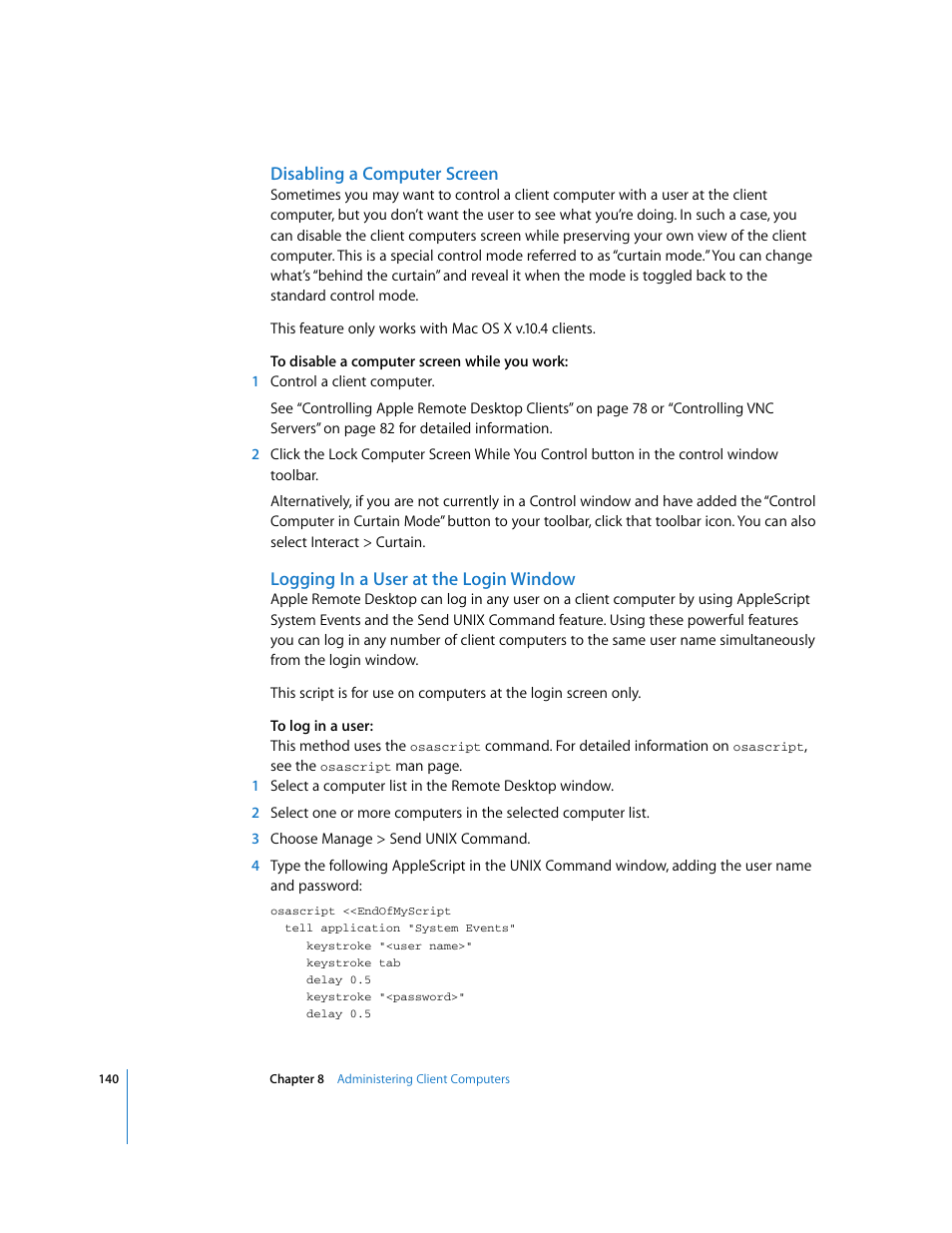 Apple Remote Desktop (Administrator’s Guide) User Manual | Page 140 / 184