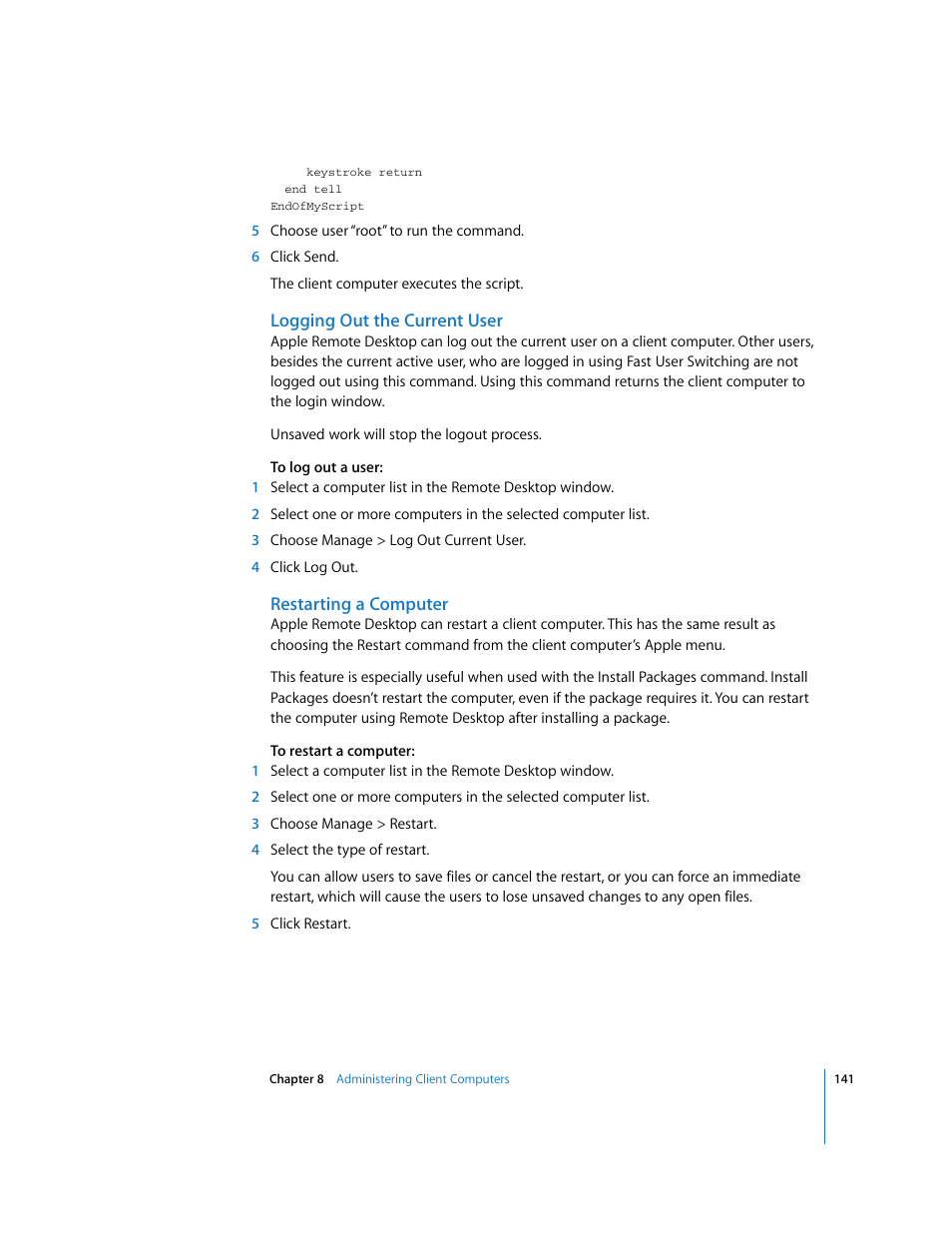 Apple Remote Desktop (Administrator’s Guide) User Manual | Page 141 / 184