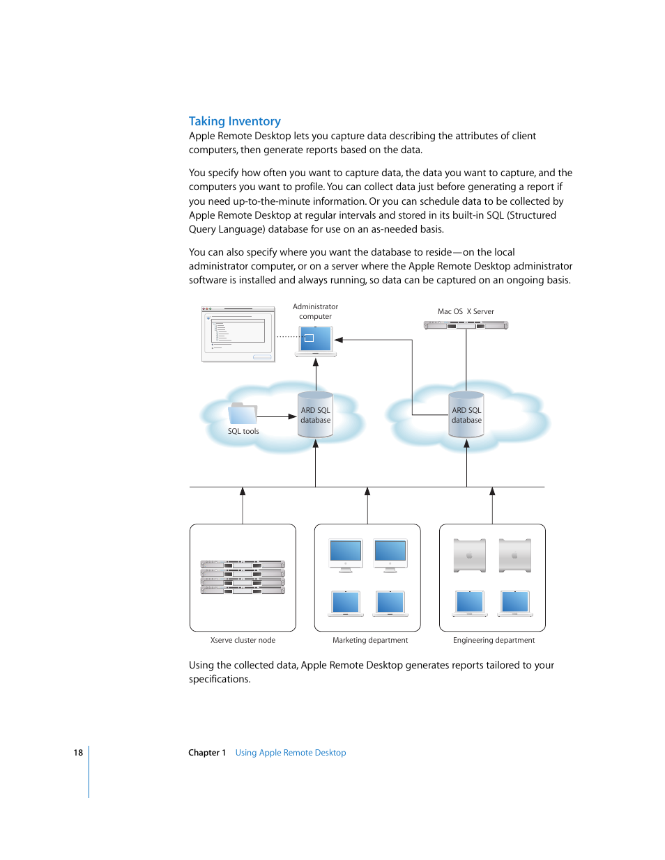 Taking inventory | Apple Remote Desktop (Administrator’s Guide) User Manual | Page 18 / 184