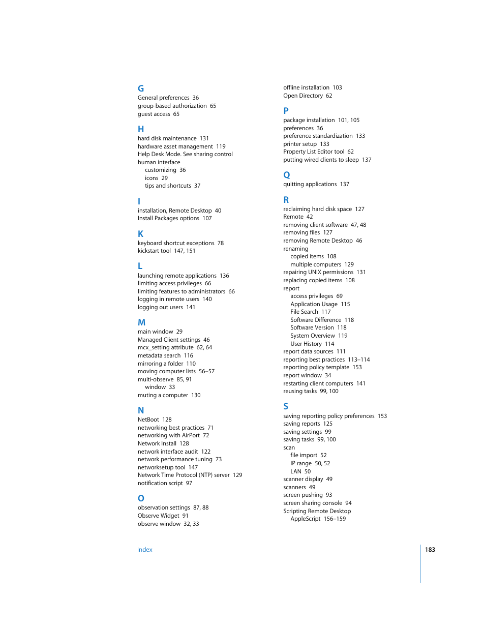 Apple Remote Desktop (Administrator’s Guide) User Manual | Page 183 / 184