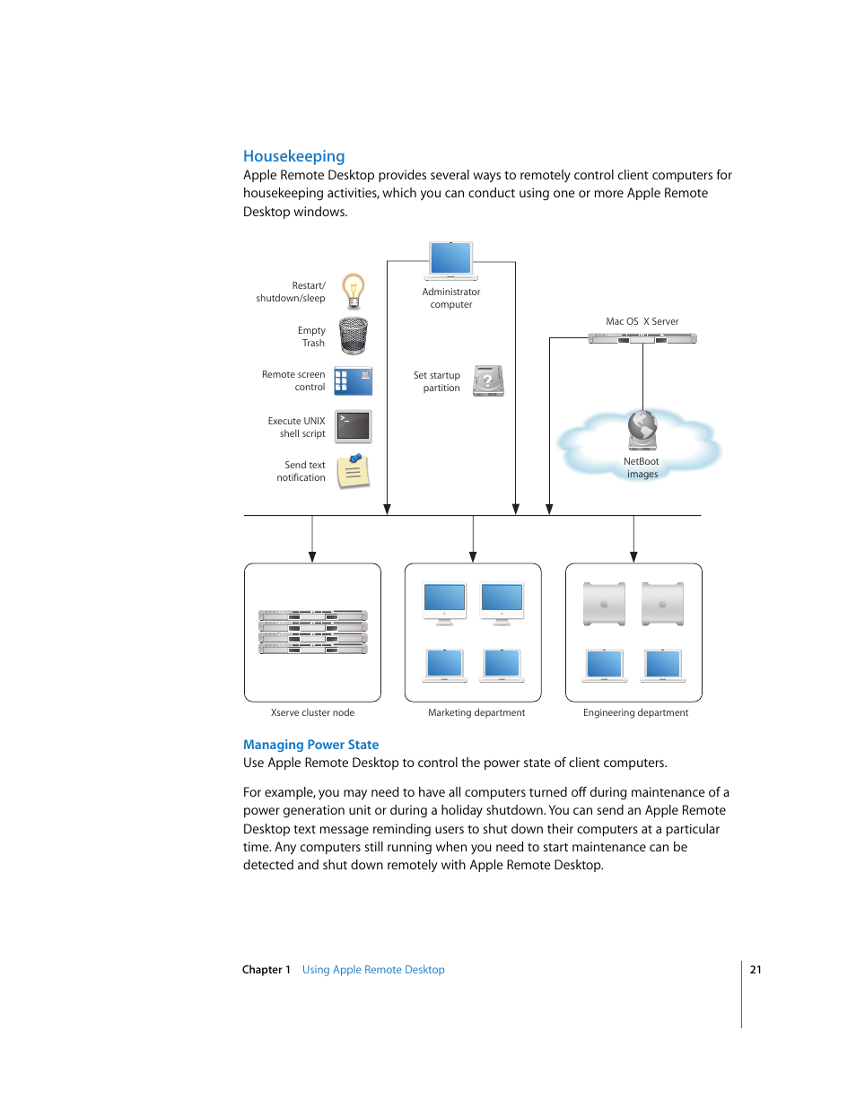 Housekeeping | Apple Remote Desktop (Administrator’s Guide) User Manual | Page 21 / 184