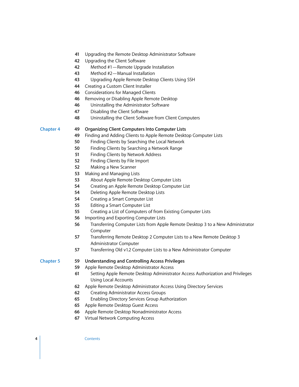 Apple Remote Desktop (Administrator’s Guide) User Manual | Page 4 / 184