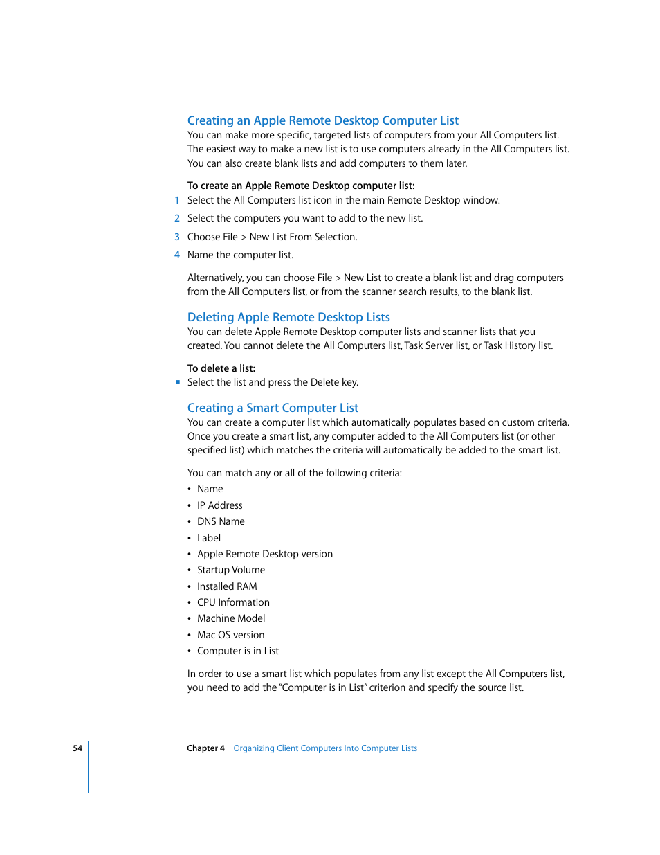 Apple Remote Desktop (Administrator’s Guide) User Manual | Page 54 / 184