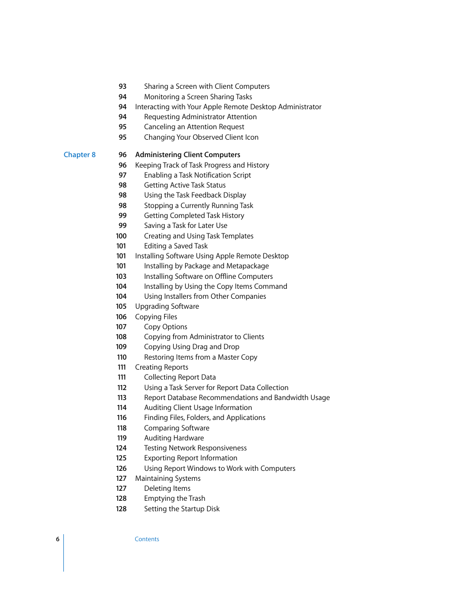 Apple Remote Desktop (Administrator’s Guide) User Manual | Page 6 / 184