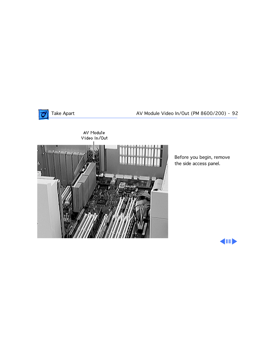 Av module video in/out (pm 8600/200) | Apple Mac 8600 User Manual | Page 190 / 237