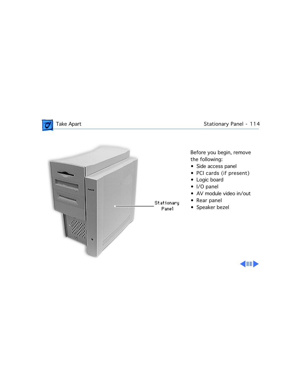 Stationary panel | Apple Mac 8600 User Manual | Page 212 / 237