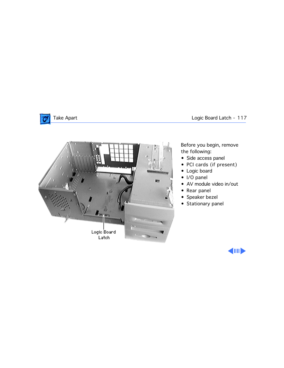 Logic board latch | Apple Mac 8600 User Manual | Page 215 / 237