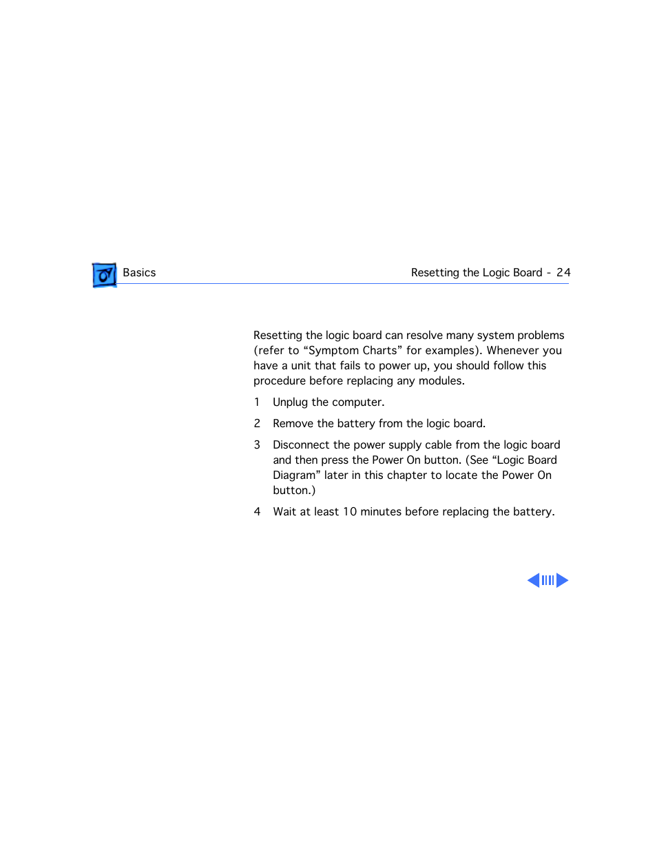 Resetting the logic board | Apple Mac 8600 User Manual | Page 26 / 237