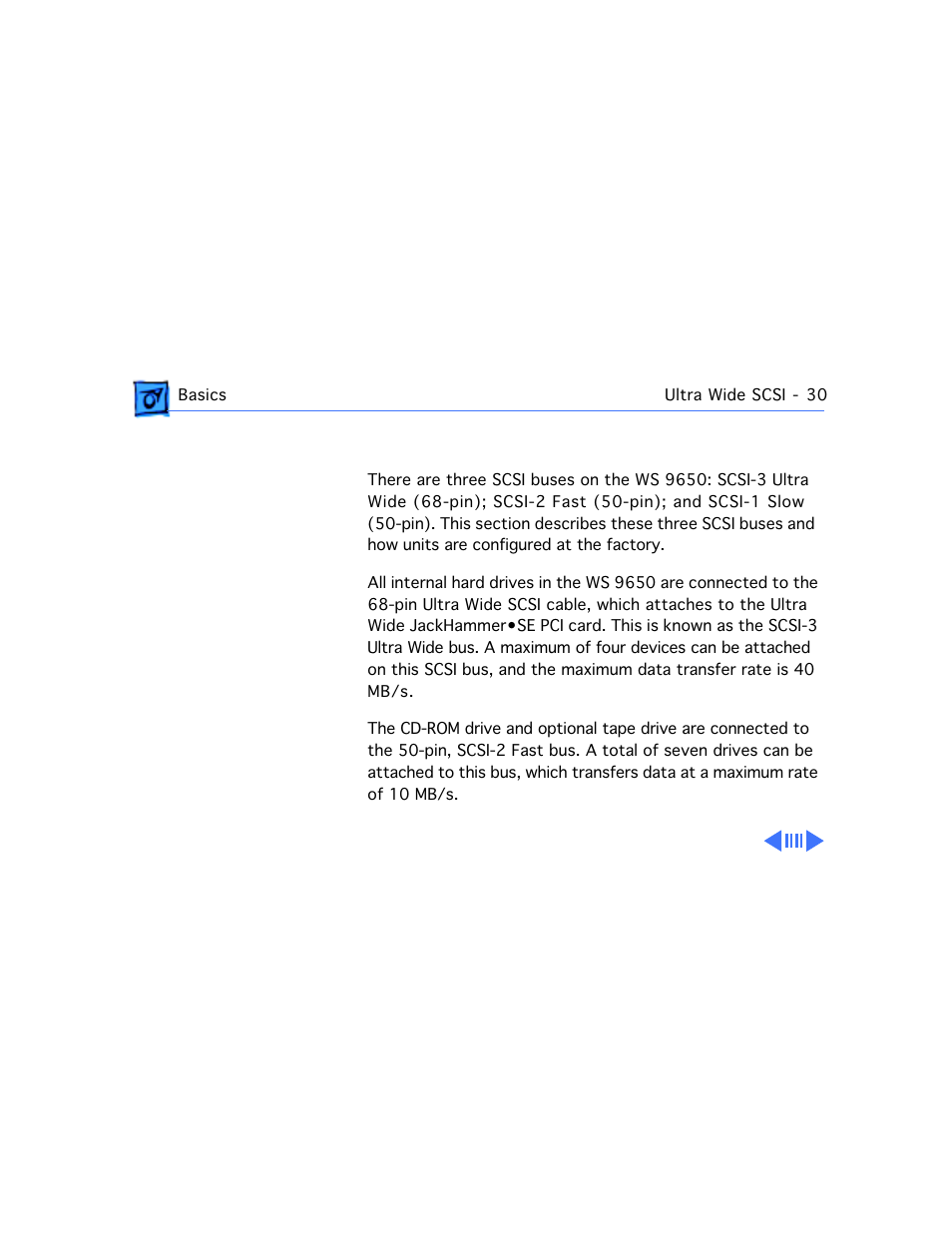 Internal scsi buses on the ws 9650 | Apple Mac 8600 User Manual | Page 32 / 237