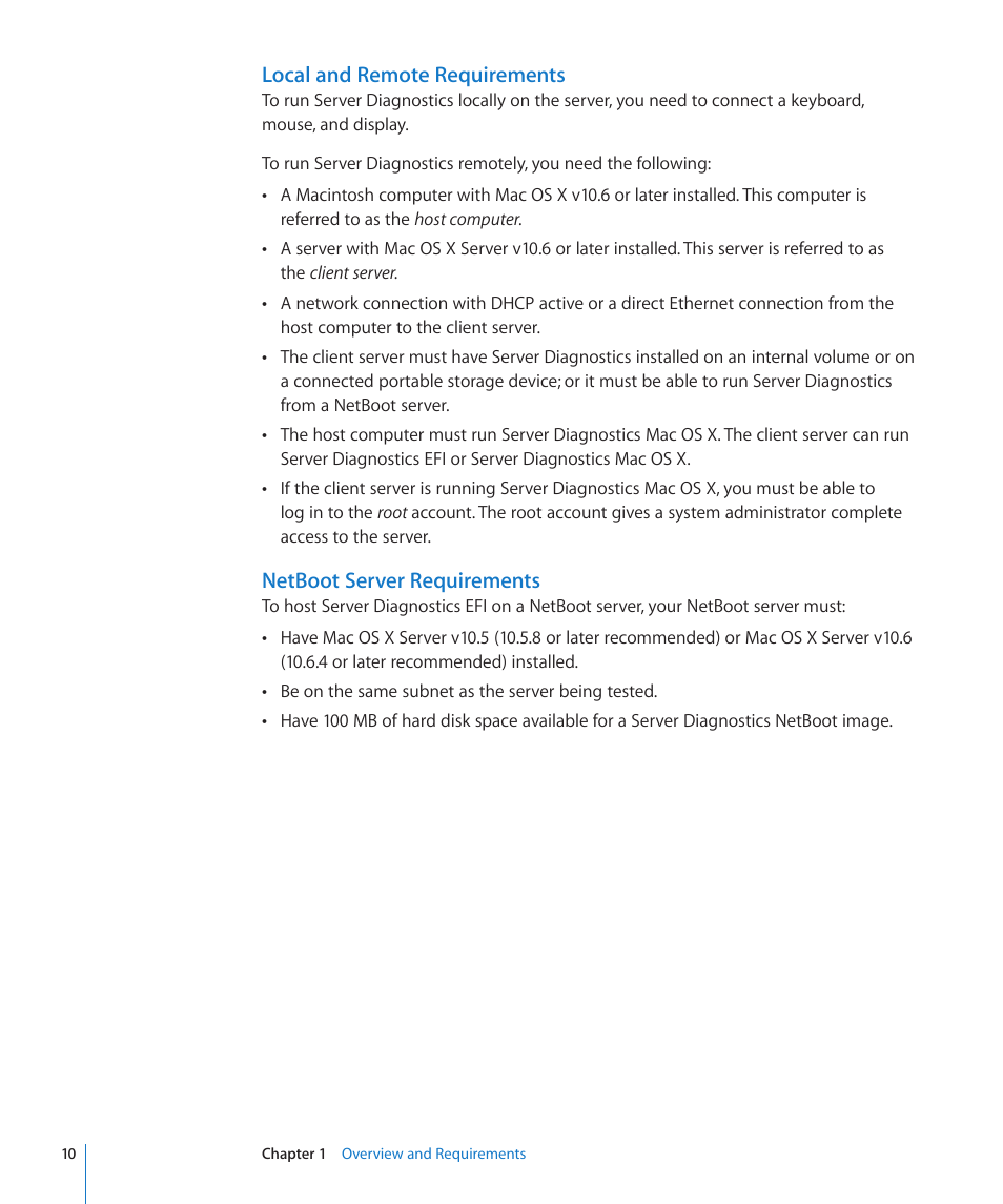 Local and remote requirements, Netboot server requirements | Apple MAC PRO for 3X108 User Manual | Page 10 / 48