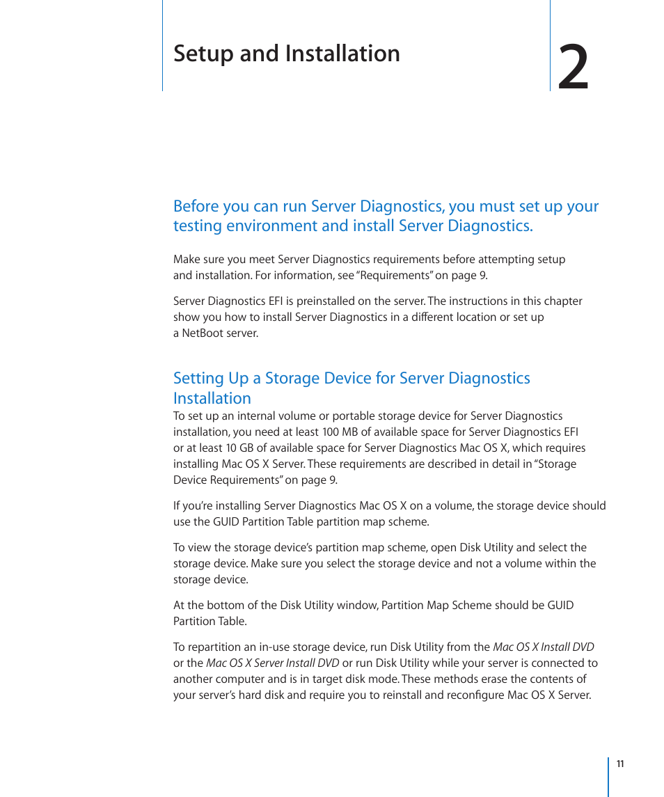 Chapter 2: setup and installation, Setup and installation | Apple MAC PRO for 3X108 User Manual | Page 11 / 48