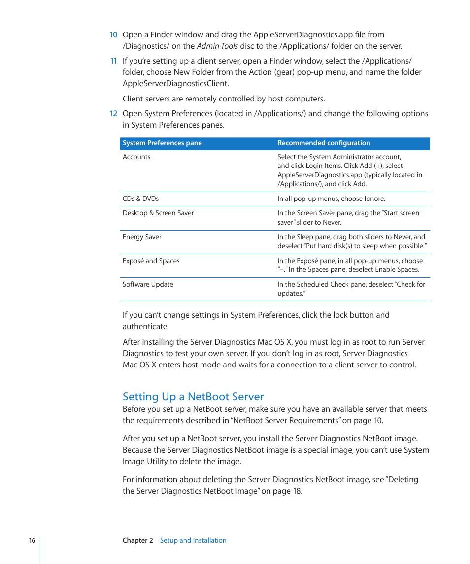 Setting up a netboot server, 16 setting up a netboot server | Apple MAC PRO for 3X108 User Manual | Page 16 / 48