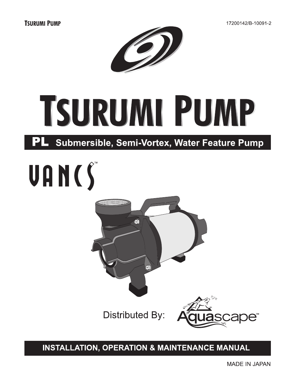 Tsurumi PL Pumps User Manual | 20 pages