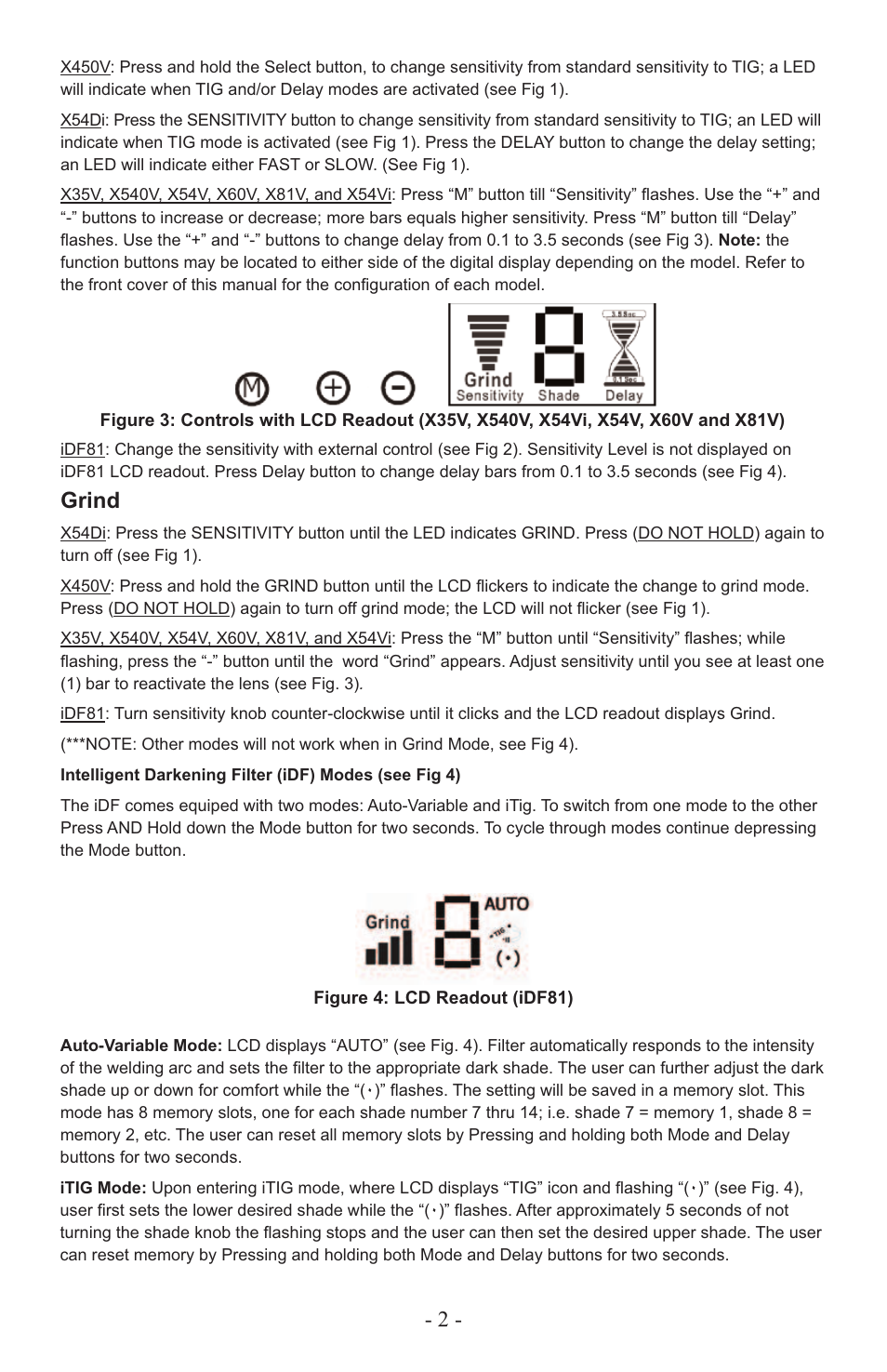 Grind | ArcOne Auto-Darkening Filters (Singles, Hawk, Viper) User Manual | Page 3 / 8