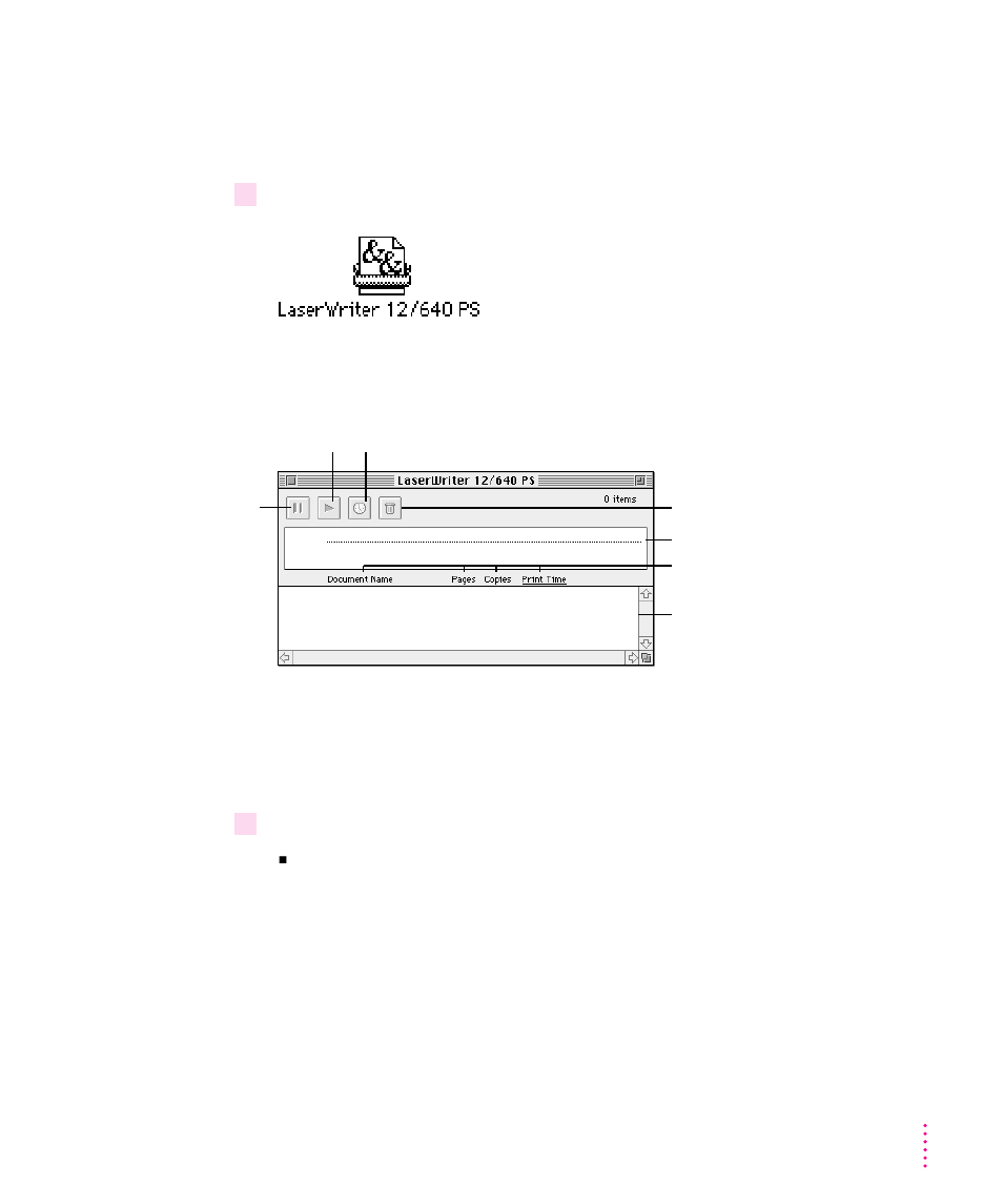 Monitoring printing 191, Monitoring printing | Apple LaserWriter 12/640 PS User Manual | Page 216 / 403