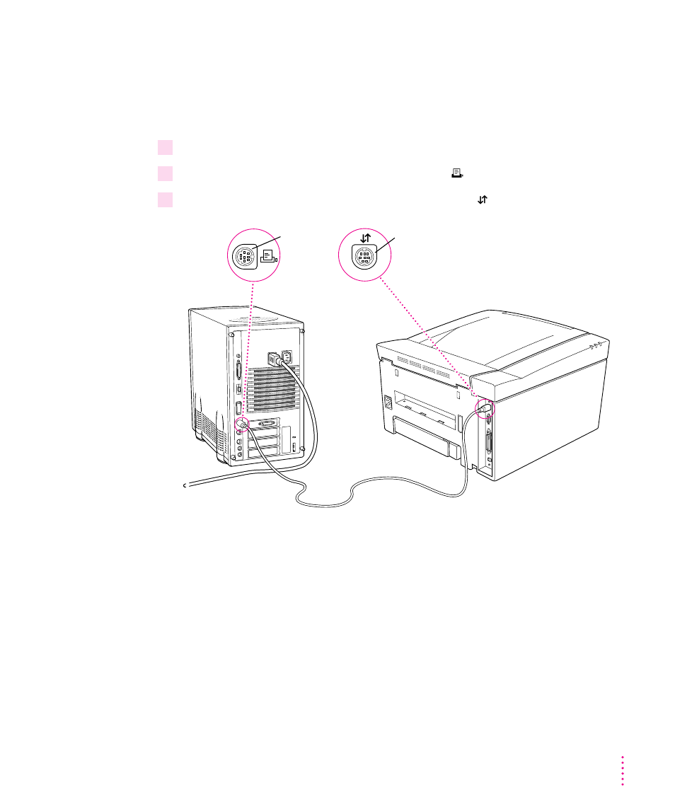 Connecting directly to a single mac os computer 19, Connecting directly to a single mac os computer | Apple LaserWriter 12/640 PS User Manual | Page 44 / 403