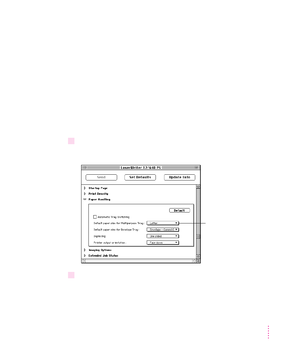 Setting paper-handling options 47, Setting paper-handling options | Apple LaserWriter 12/640 PS User Manual | Page 72 / 403