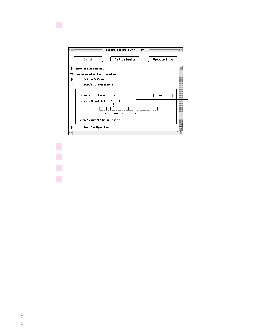 Viewing and changing the communication settings 54, Viewing and changing the communication settings | Apple LaserWriter 12/640 PS User Manual | Page 79 / 403